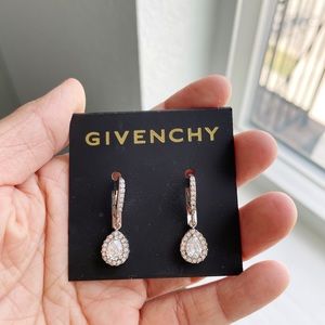 GIVENCHY SILVER TONE DROP EARRINGS